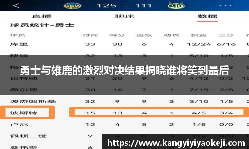 勇士与雄鹿的激烈对决结果揭晓谁将笑到最后