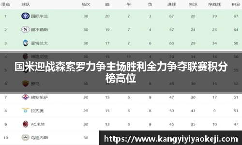 国米迎战森索罗力争主场胜利全力争夺联赛积分榜高位